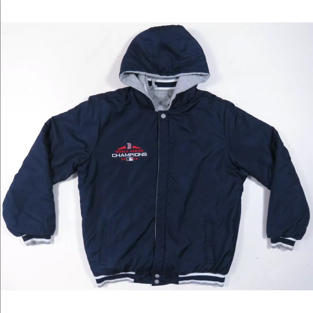 Boston Red Sox 2018 World Series Champions MLB Baseball Reversible Hooded Jacket